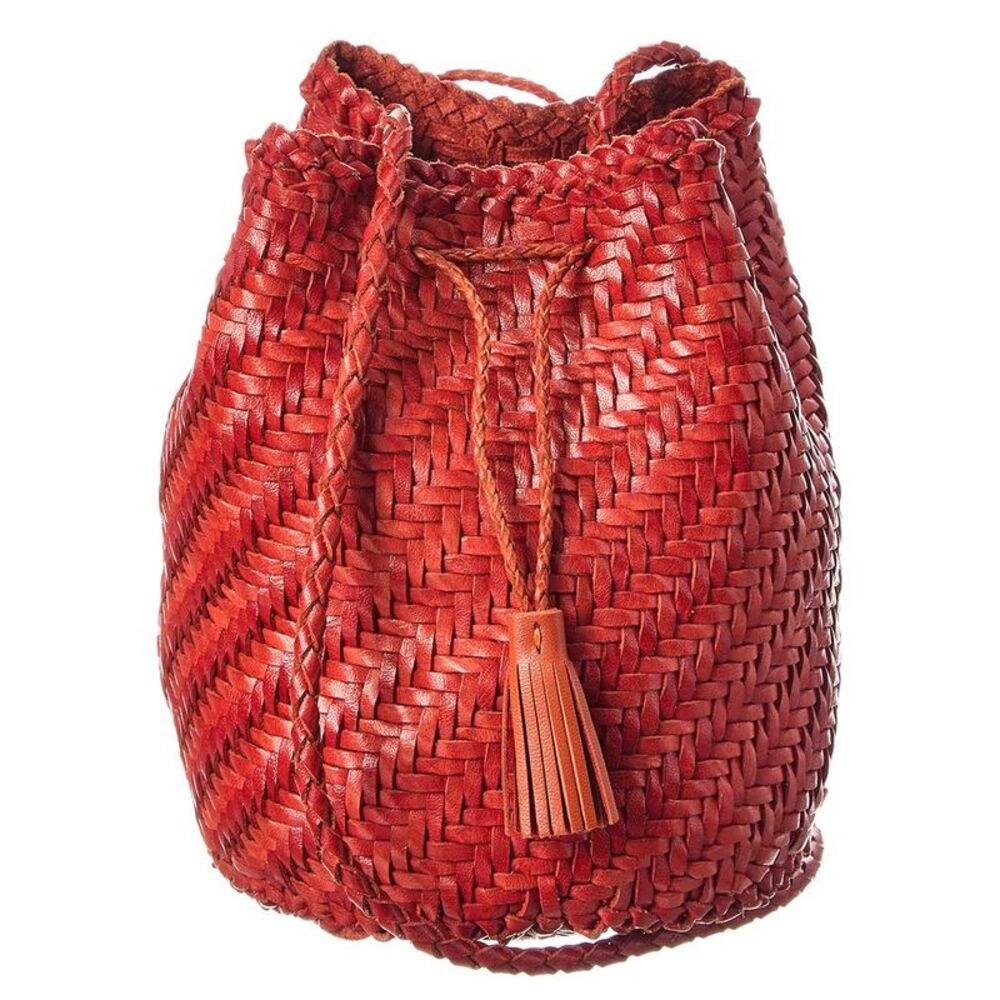 Dragon Diffusion Pompom Double Jump Leather Bucket Bag